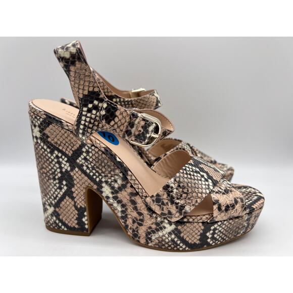 Kate Spade Women's Grace Leather Dressy Snake Print Platforms Size 10M - Picture 1 of 12